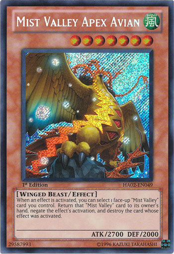 Mist Valley Apex Avian [HA02-EN049] Secret Rare | Jomio and Rueliete's Cards and Comics