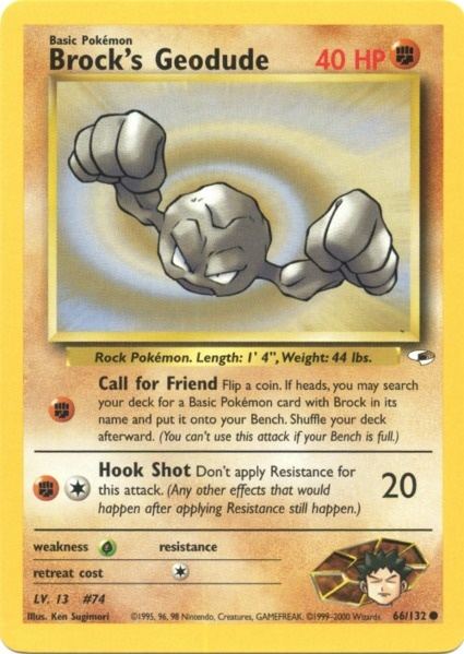 Brock's Geodude (66/132) [Gym Heroes Unlimited] | Jomio and Rueliete's Cards and Comics