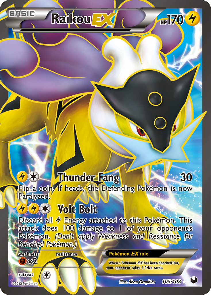 Raikou EX (105/108) [Black & White: Dark Explorers] | Jomio and Rueliete's Cards and Comics