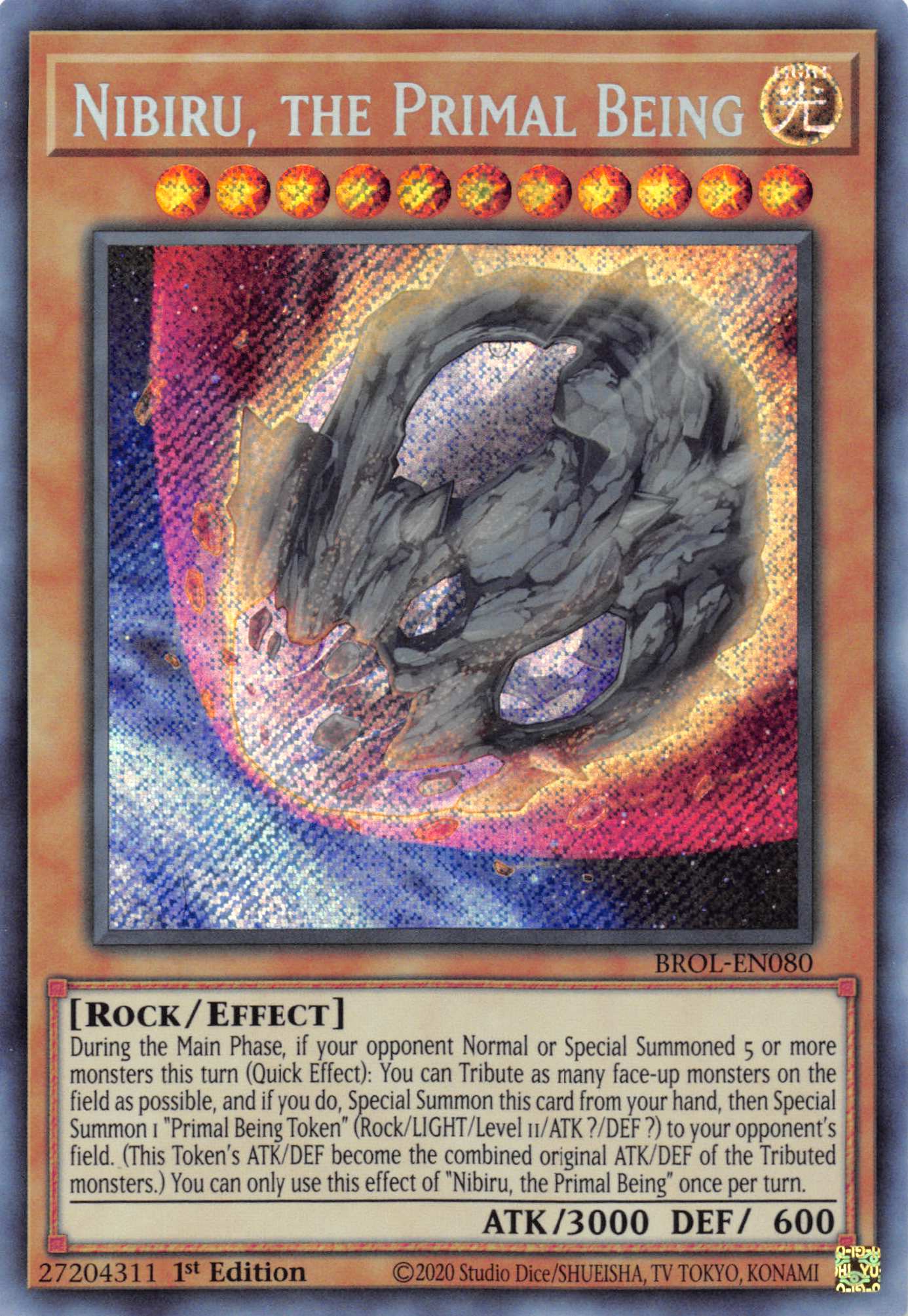 Nibiru, the Primal Being [BROL-EN080] Secret Rare | Jomio and Rueliete's Cards and Comics