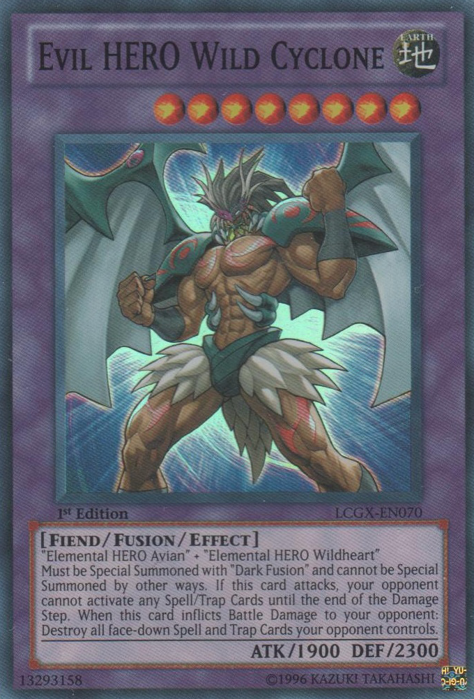 Evil HERO Wild Cyclone [LCGX-EN070] Super Rare | Jomio and Rueliete's Cards and Comics