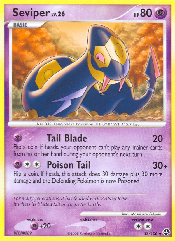 Seviper (52/106) [Diamond & Pearl: Great Encounters] | Jomio and Rueliete's Cards and Comics