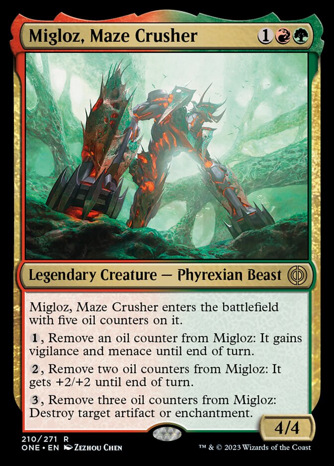 Migloz, Maze Crusher [Phyrexia: All Will Be One] | Jomio and Rueliete's Cards and Comics