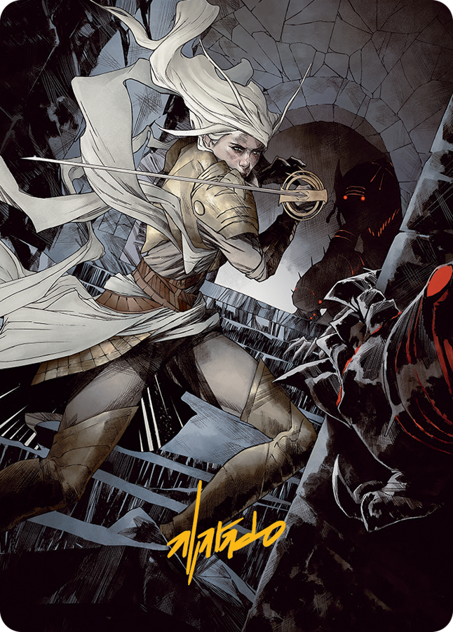 Thalia, Guardian of Thraben Art Card (Gold-Stamped Signature) [March of the Machine Art Series] | Jomio and Rueliete's Cards and Comics