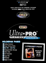 Ultra PRO: Platinum Hologram 3-Pocket Pages - 3-Holes (4" x 6" / 100-Pack) | Jomio and Rueliete's Cards and Comics