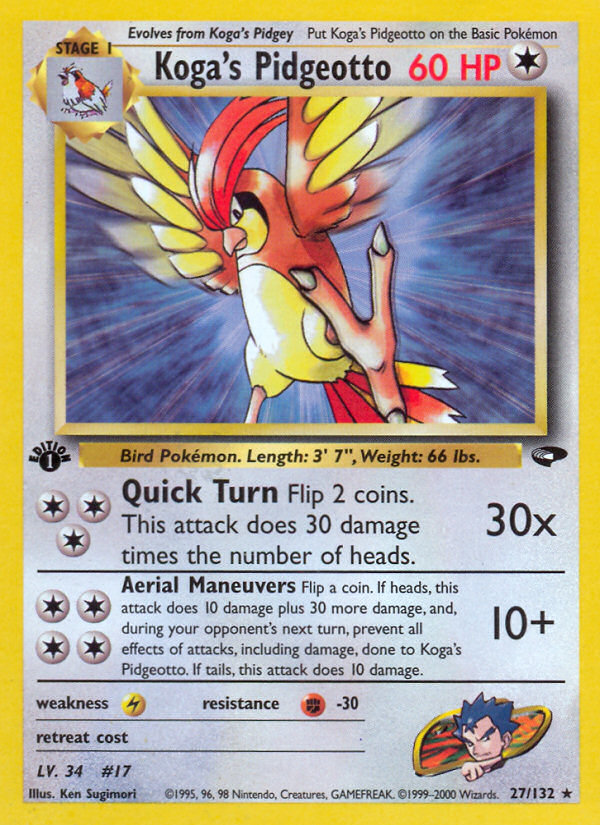 Koga's Pidgeotto (27/132) [Gym Challenge 1st Edition] | Jomio and Rueliete's Cards and Comics