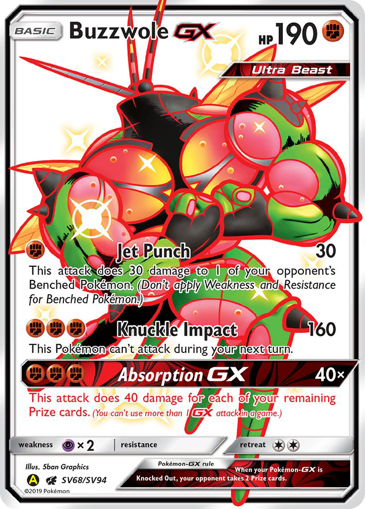 Buzzwole GX (SV68/SV94) [Sun & Moon: Hidden Fates - Shiny Vault] | Jomio and Rueliete's Cards and Comics