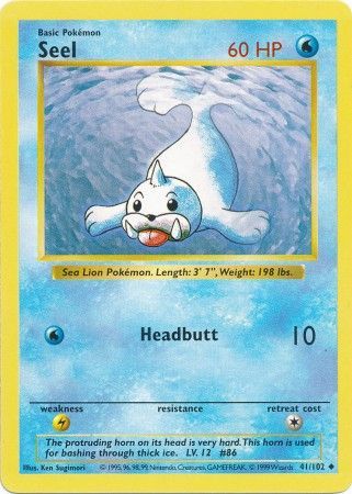 Seel (41/102) [Base Set Shadowless Unlimited] | Jomio and Rueliete's Cards and Comics