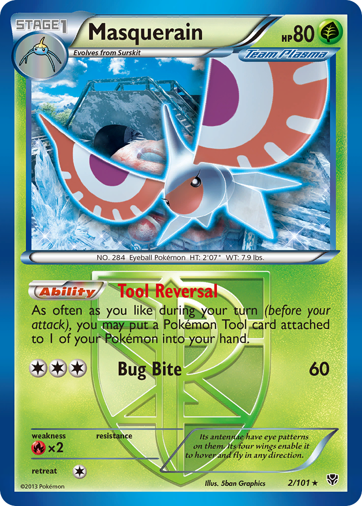 Masquerain (2/101) [Black & White: Plasma Blast] | Jomio and Rueliete's Cards and Comics