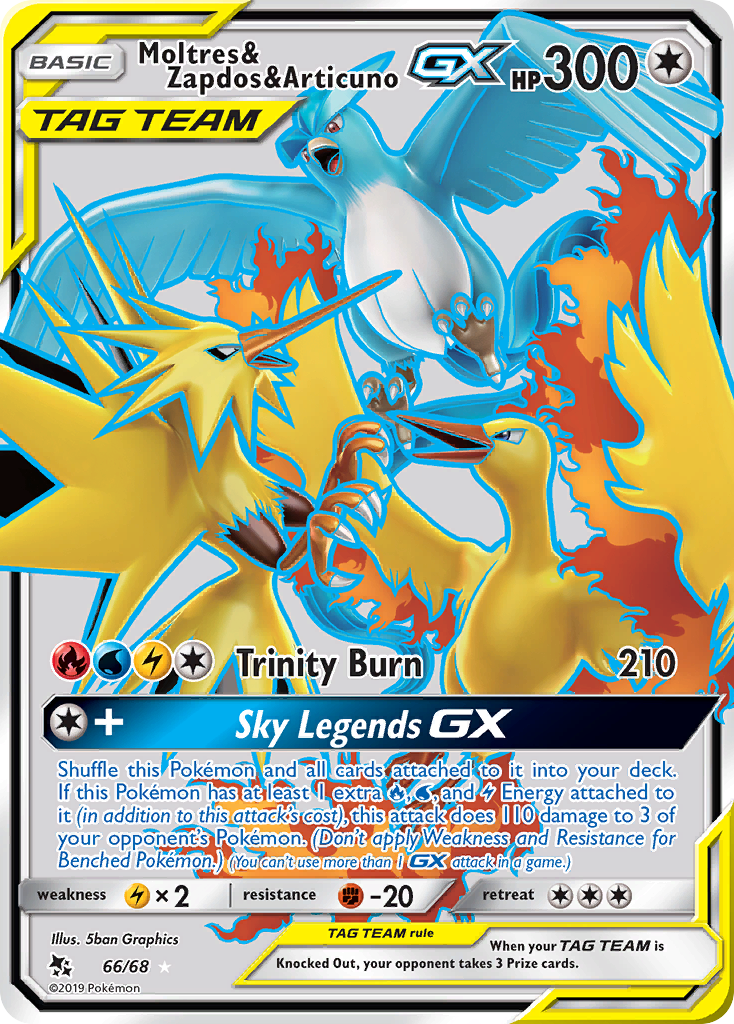 Moltres & Zapdos & Articuno GX (66/68) [Sun & Moon: Hidden Fates] | Jomio and Rueliete's Cards and Comics