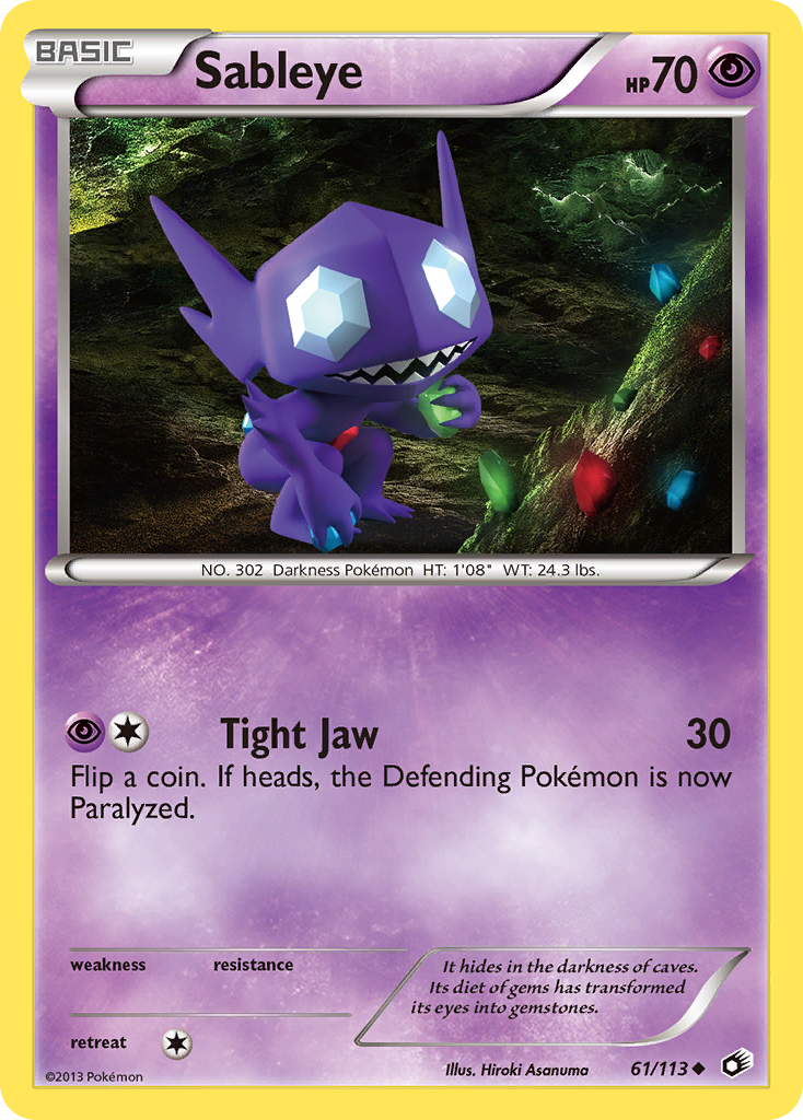Sableye (61/113) [Black & White: Legendary Treasures] | Jomio and Rueliete's Cards and Comics