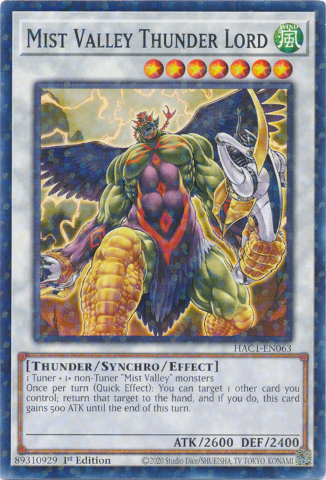 Mist Valley Thunder Lord (Duel Terminal) [HAC1-EN063] Common | Jomio and Rueliete's Cards and Comics