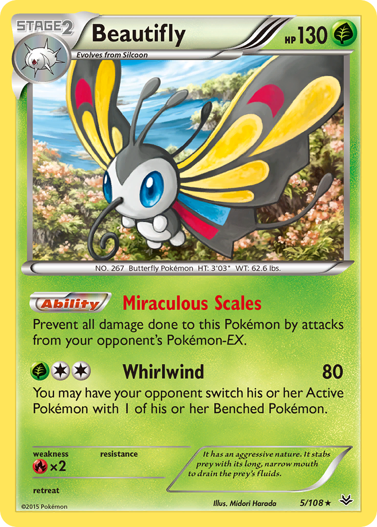 Beautifly (5/108) [XY: Roaring Skies] | Jomio and Rueliete's Cards and Comics