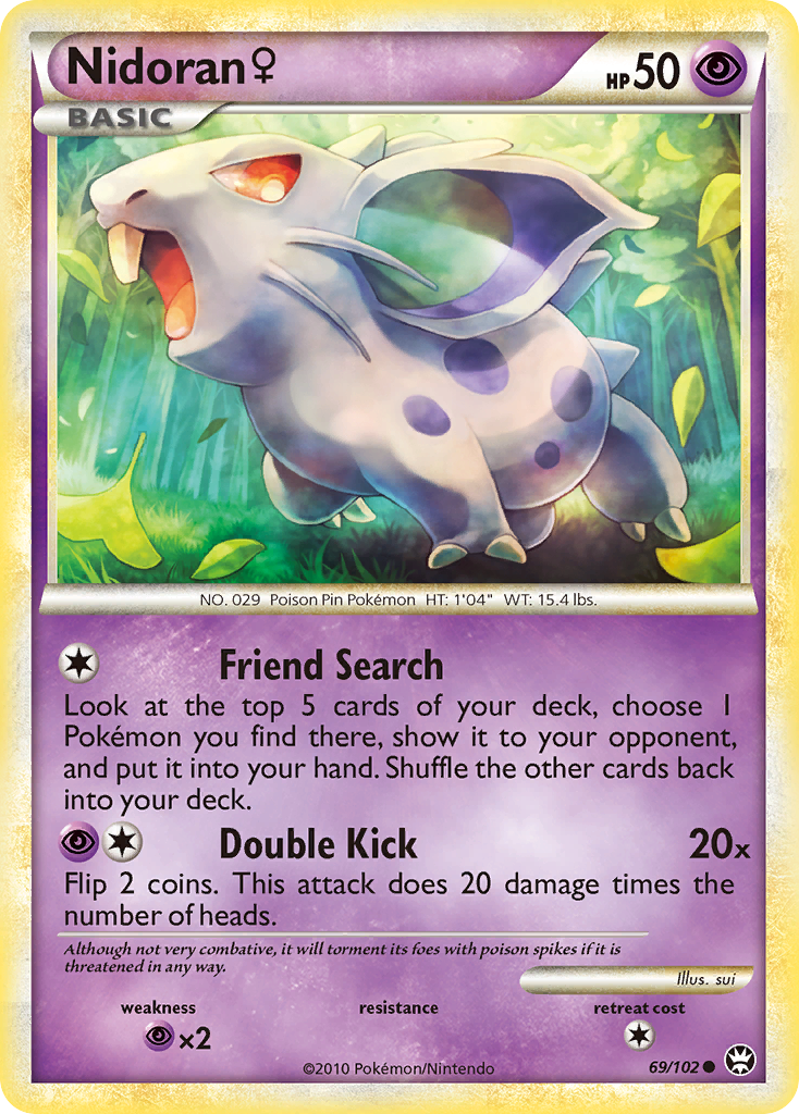 Nidoran (69/102) (Female) [HeartGold & SoulSilver: Triumphant] | Jomio and Rueliete's Cards and Comics
