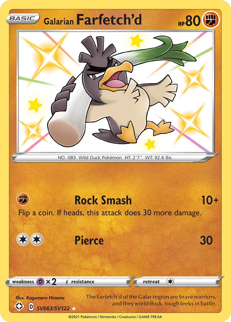 Galarian Farfetch'd (SV063/SV122) [Sword & Shield: Shining Fates] | Jomio and Rueliete's Cards and Comics