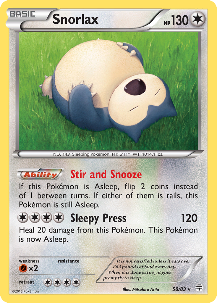 Snorlax (58/83) [XY: Generations] | Jomio and Rueliete's Cards and Comics