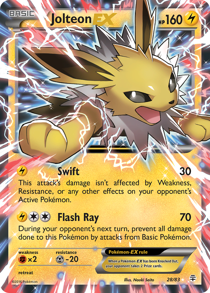 Jolteon EX (28/83) [XY: Generations] | Jomio and Rueliete's Cards and Comics