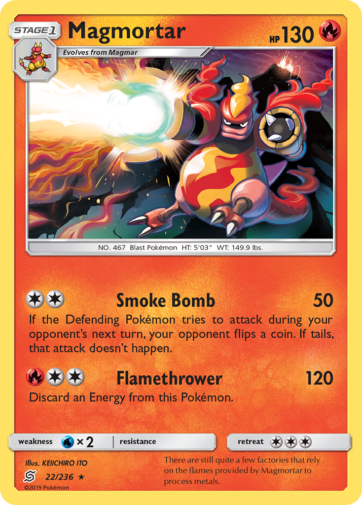 Magmortar (22/236) [Sun & Moon: Unified Minds] | Jomio and Rueliete's Cards and Comics