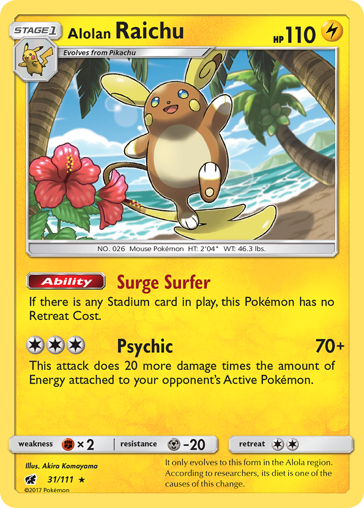 Alolan Raichu (31/111) [Sun & Moon: Crimson Invasion] | Jomio and Rueliete's Cards and Comics