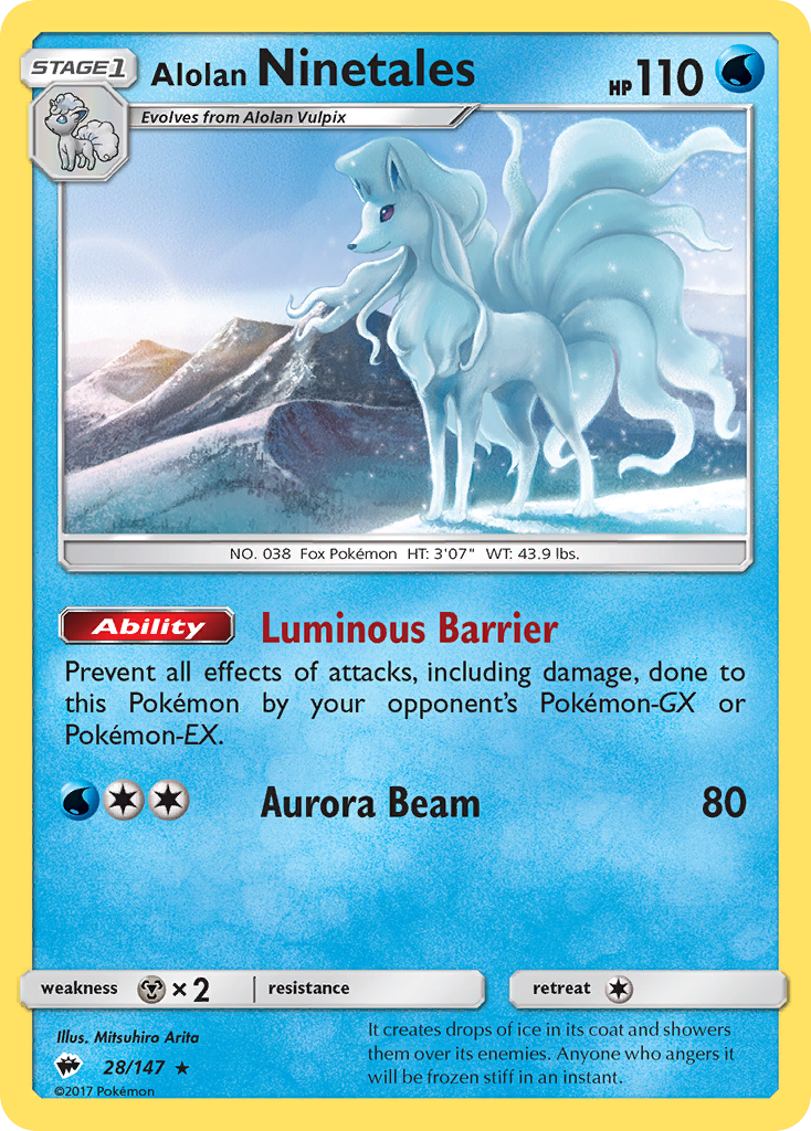 Alolan Ninetales (28/147) [Sun & Moon: Burning Shadows] | Jomio and Rueliete's Cards and Comics