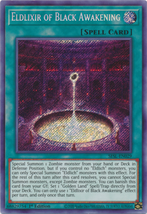Eldlixir of Black Awakening [SESL-EN029] Secret Rare | Jomio and Rueliete's Cards and Comics