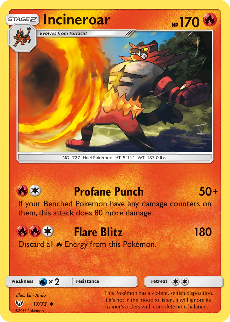 Incineroar (17/73) [Sun & Moon: Shining Legends] | Jomio and Rueliete's Cards and Comics