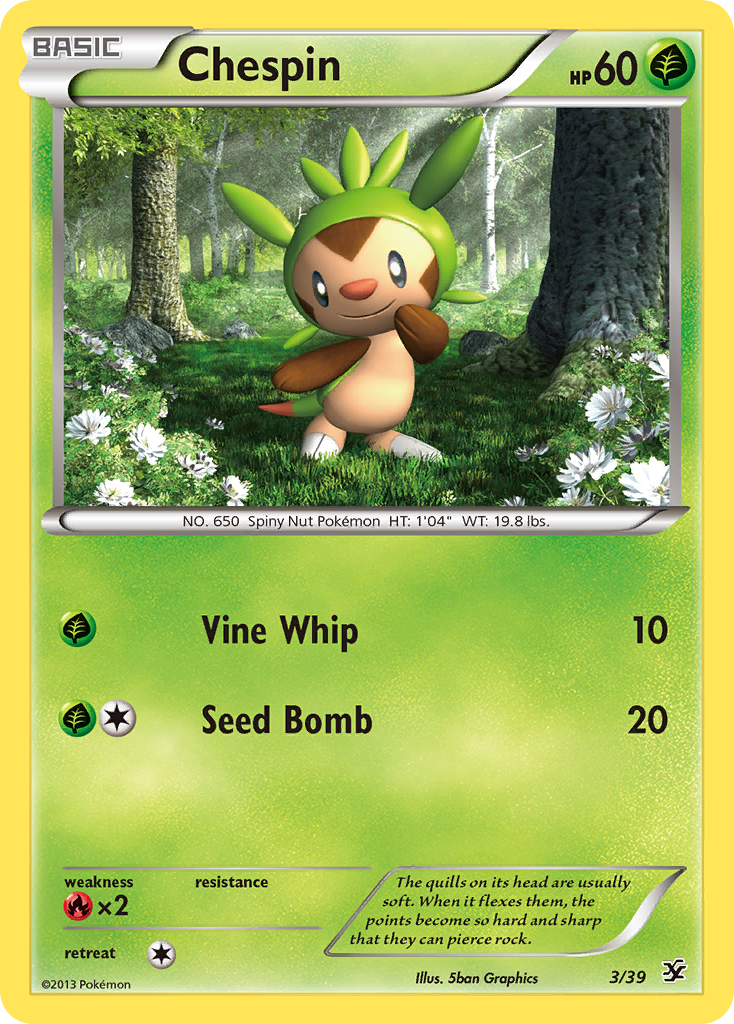 Chespin (3/39) [XY: Kalos Starter Set] | Jomio and Rueliete's Cards and Comics