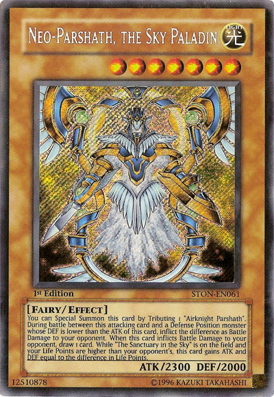Neo-Parshath, The Sky Paladin [STON-EN061] Secret Rare | Jomio and Rueliete's Cards and Comics