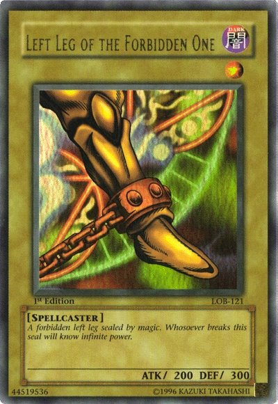 Left Leg of the Forbidden One [LOB-121] Ultra Rare | Jomio and Rueliete's Cards and Comics