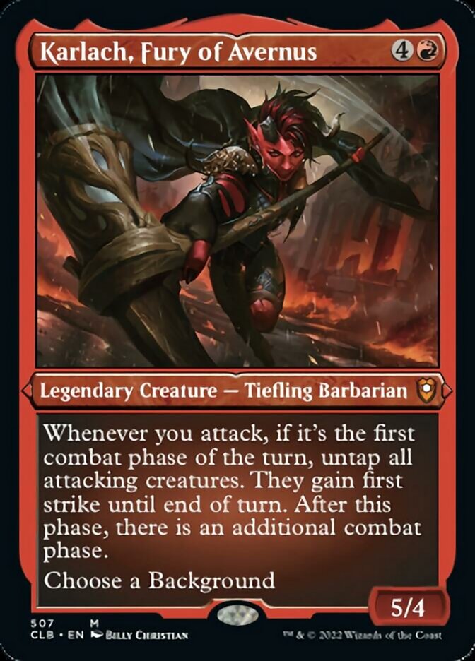 Karlach, Fury of Avernus (Foil Etched) [Commander Legends: Battle for Baldur's Gate] | Jomio and Rueliete's Cards and Comics