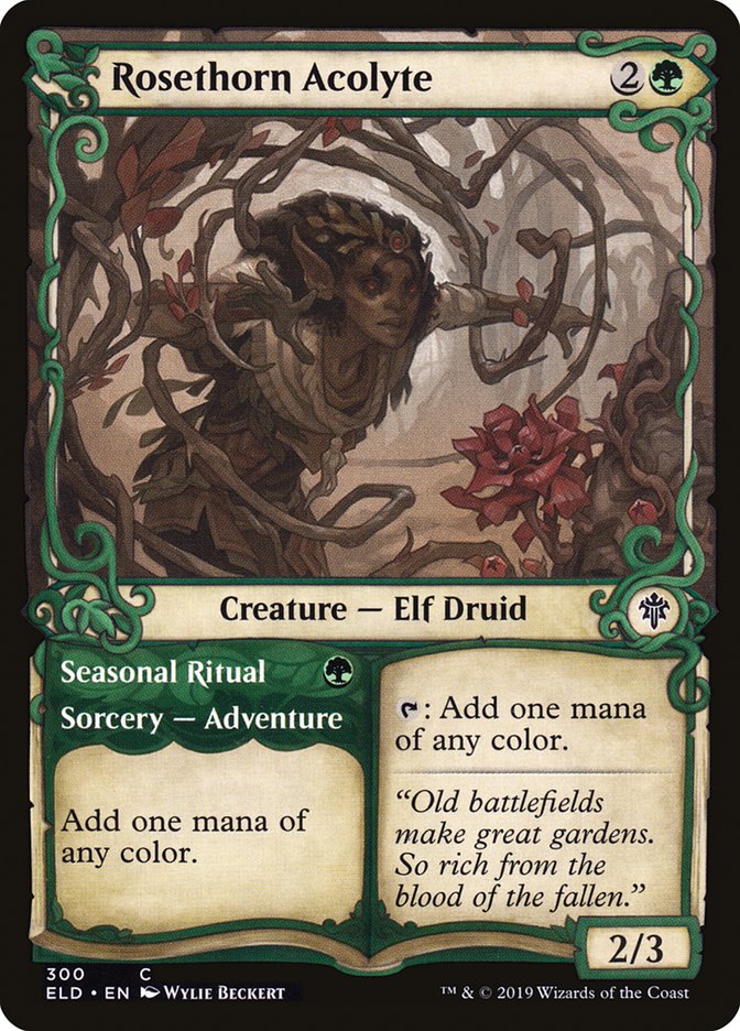 Rosethorn Acolyte // Seasonal Ritual (Showcase) [Throne of Eldraine] | Jomio and Rueliete's Cards and Comics