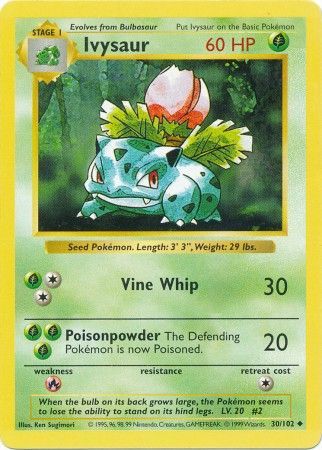 Ivysaur (30/102) [Base Set Shadowless Unlimited] | Jomio and Rueliete's Cards and Comics