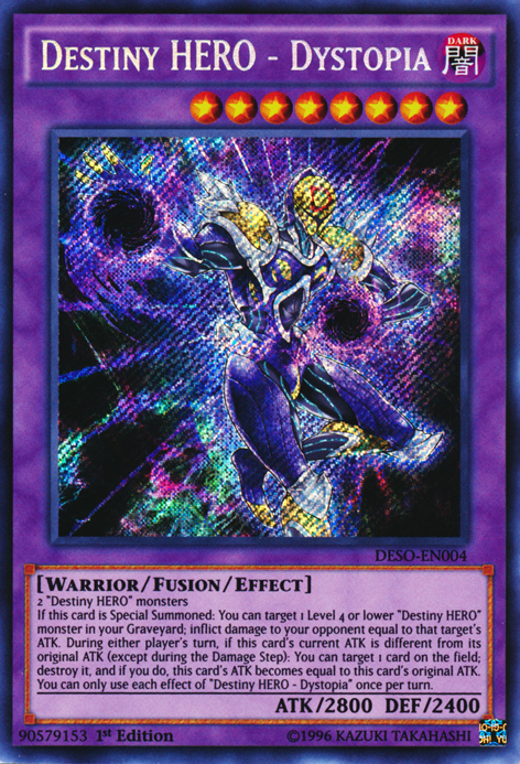 Destiny HERO - Dystopia [DESO-EN004] Secret Rare | Jomio and Rueliete's Cards and Comics