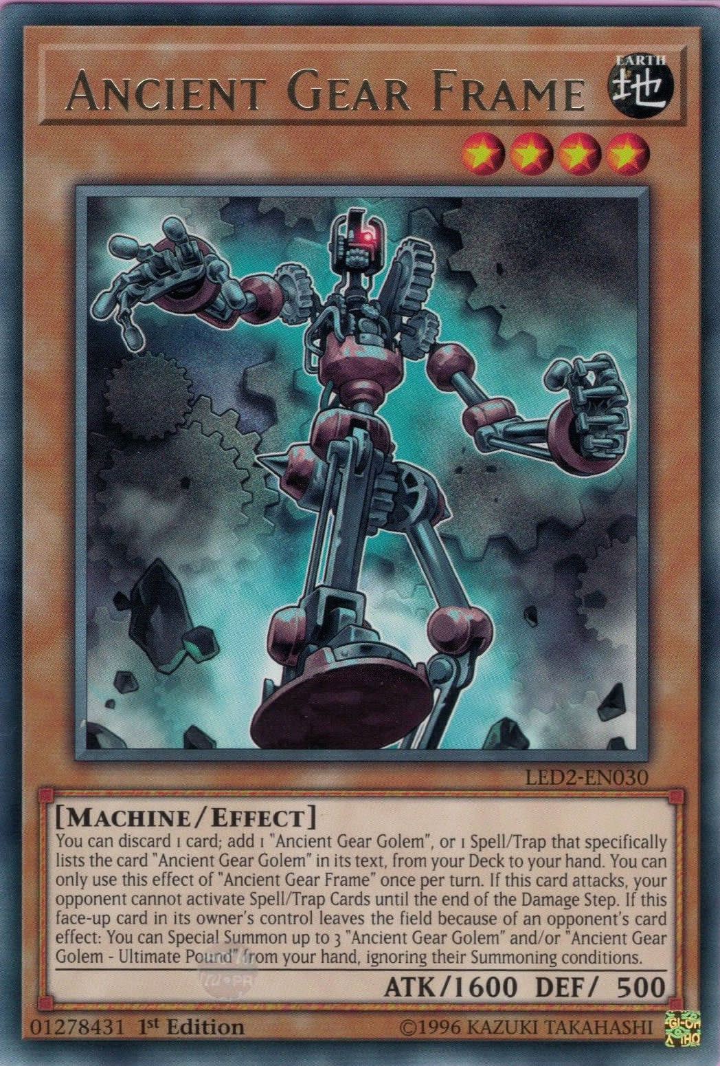Ancient Gear Frame [LED2-EN030] Rare | Jomio and Rueliete's Cards and Comics