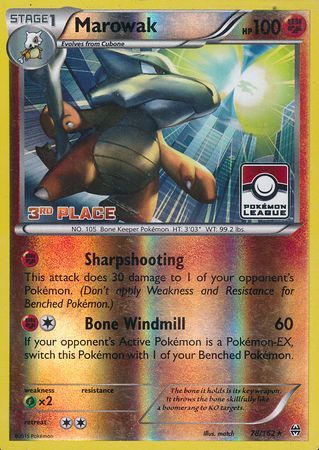 Marowak (78/162) (League Promo 3rd Place) [XY: BREAKthrough] | Jomio and Rueliete's Cards and Comics