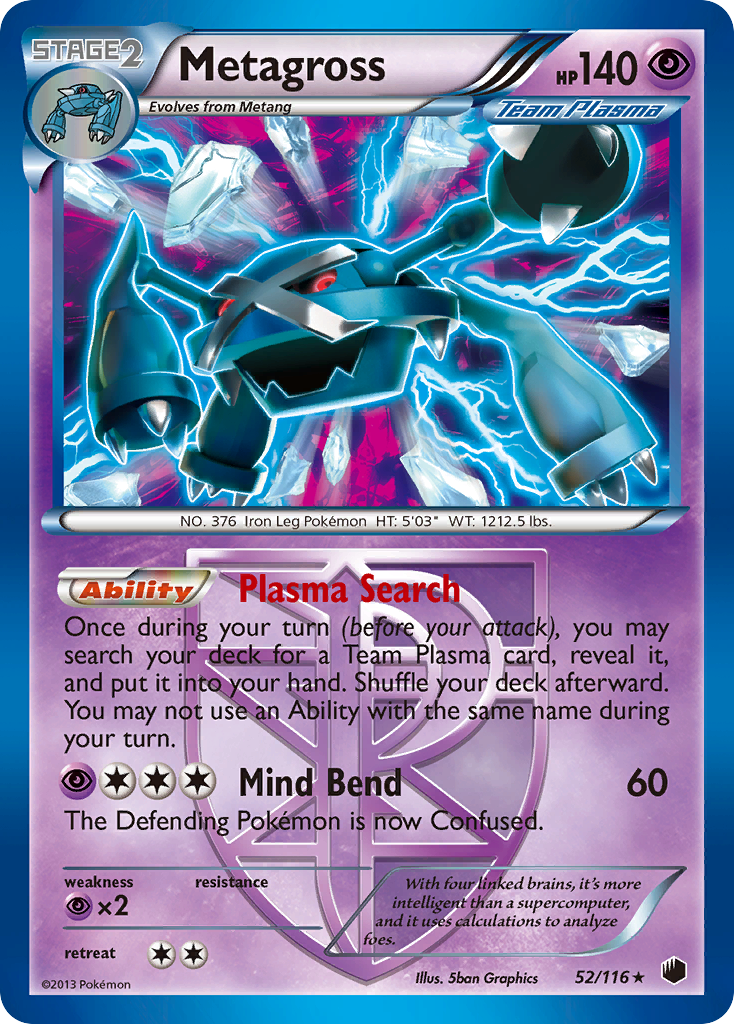 Metagross (52/116) [Black & White: Plasma Freeze] | Jomio and Rueliete's Cards and Comics