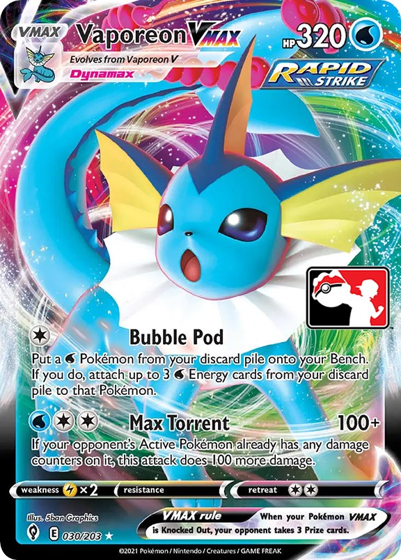 Vaporeon VMAX (030/203) [Prize Pack Series One] | Jomio and Rueliete's Cards and Comics