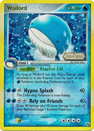 Wailord (14/92) (Stamped) [EX: Legend Maker] | Jomio and Rueliete's Cards and Comics
