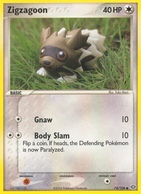 Zigzagoon (74/106) [EX: Emerald] | Jomio and Rueliete's Cards and Comics