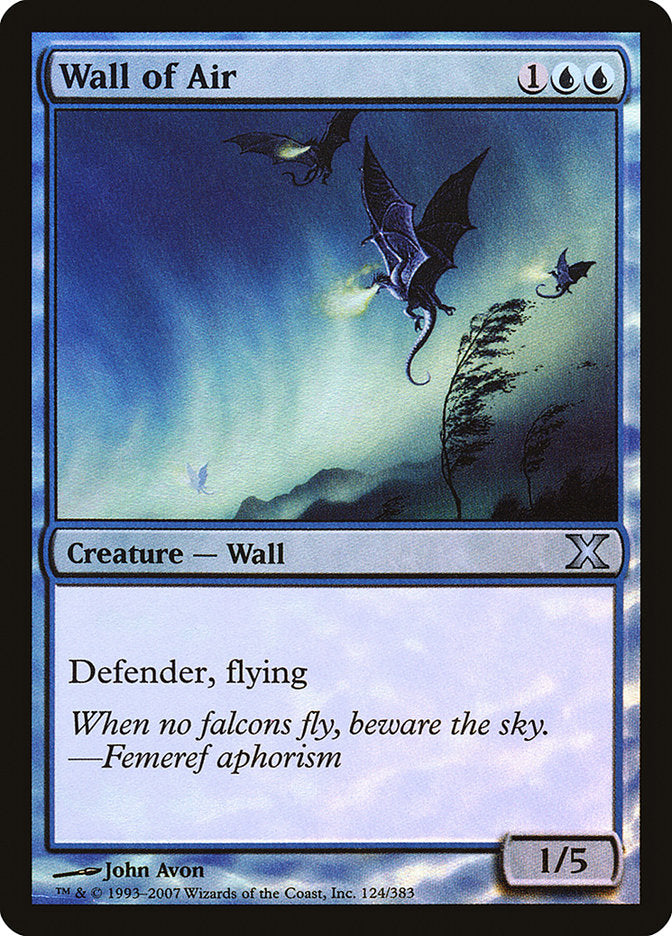 Wall of Air (Premium Foil) [Tenth Edition] | Jomio and Rueliete's Cards and Comics