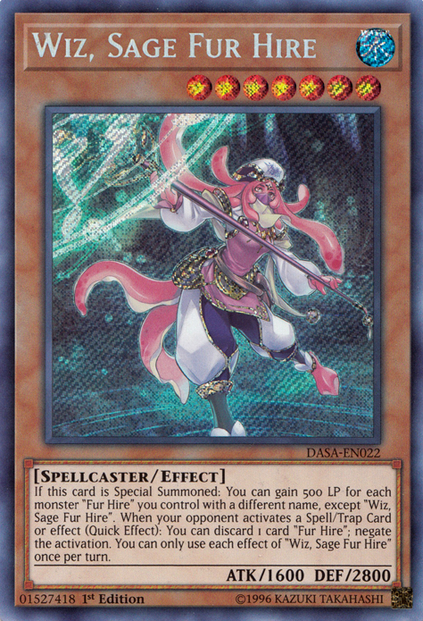 Wiz, Sage Fur Hire [DASA-EN022] Secret Rare | Jomio and Rueliete's Cards and Comics