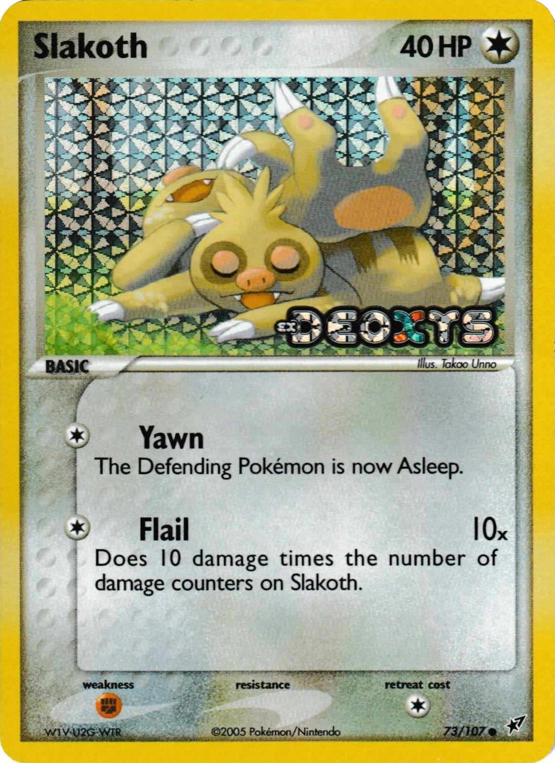 Slakoth (73/107) (Stamped) [EX: Deoxys] | Jomio and Rueliete's Cards and Comics