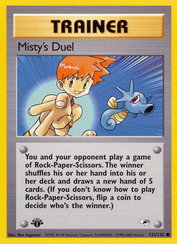 Misty's Duel (123/132) [Gym Heroes 1st Edition] | Jomio and Rueliete's Cards and Comics