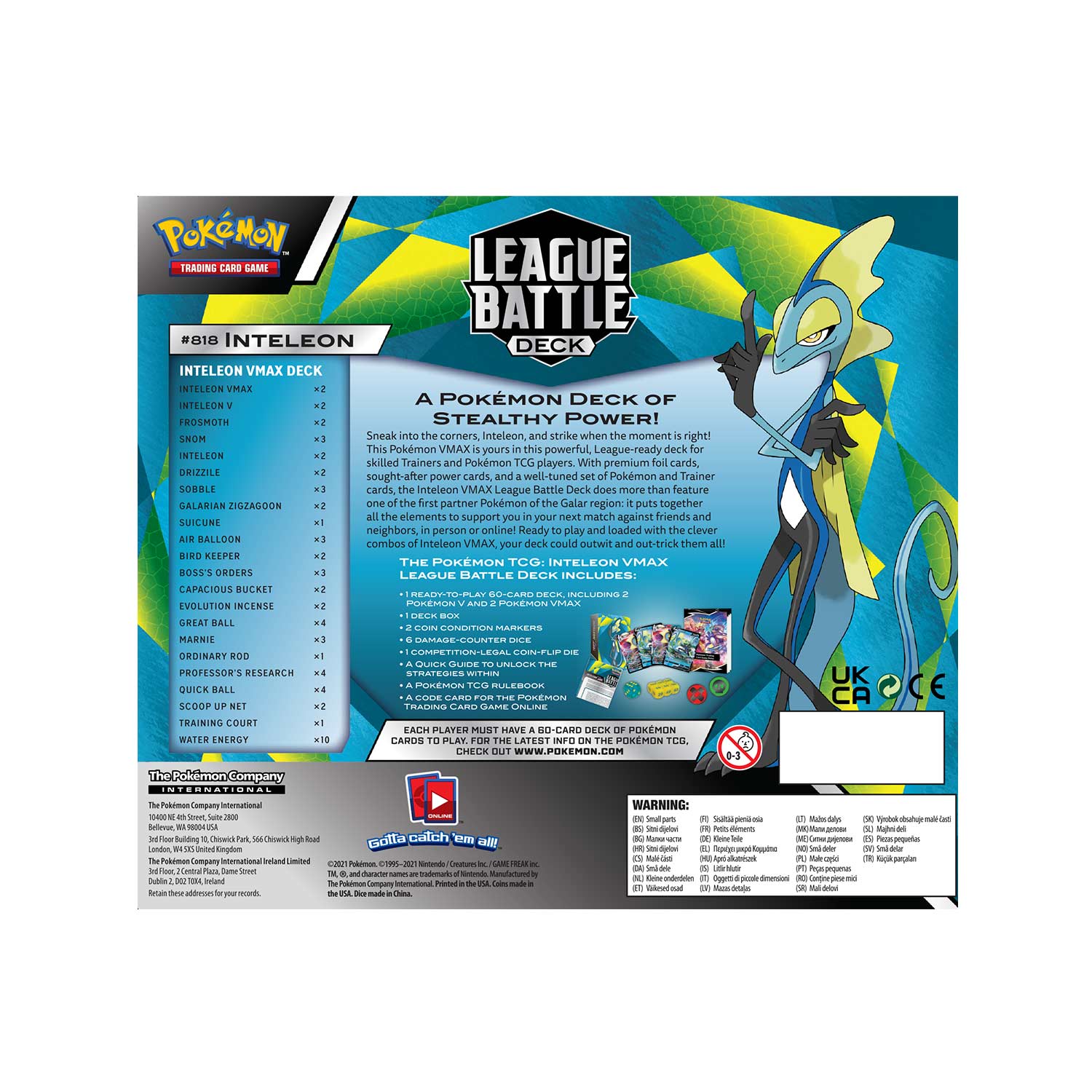 Sword & Shield: Battle Styles - League Battle Deck (Inteleon VMAX) | Jomio and Rueliete's Cards and Comics
