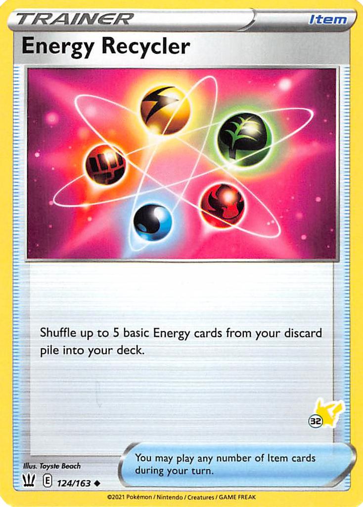 Energy Recycler (124/163) (Pikachu Stamp #32) [Battle Academy 2022] | Jomio and Rueliete's Cards and Comics