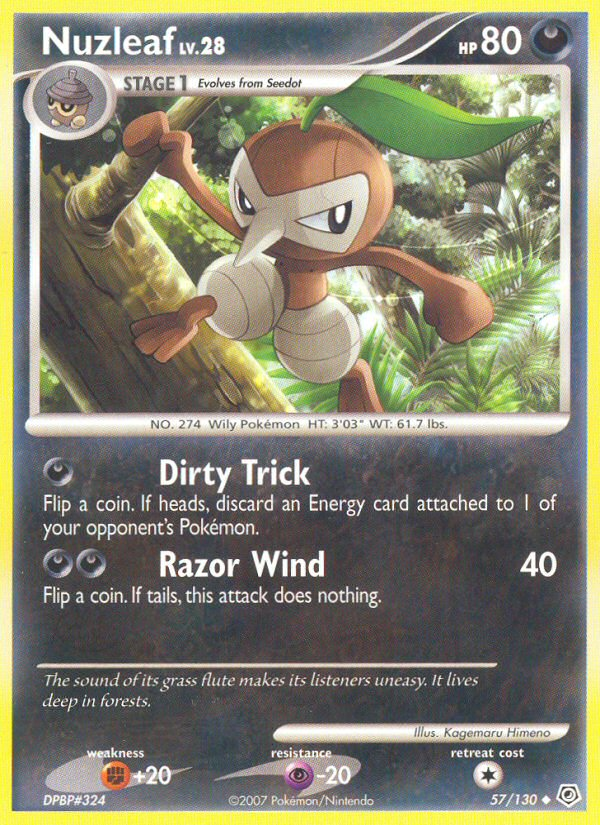 Nuzleaf (57/130) [Diamond & Pearl: Base Set] | Jomio and Rueliete's Cards and Comics