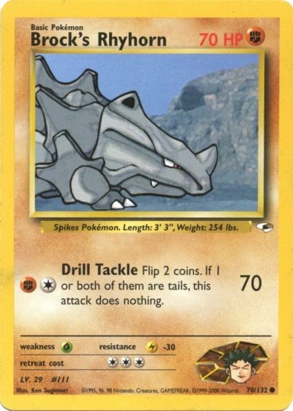 Brock's Rhyhorn (70/132) [Gym Heroes Unlimited] | Jomio and Rueliete's Cards and Comics
