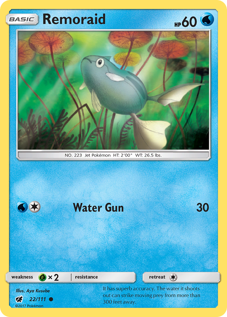 Remoraid (22/111) [Sun & Moon: Crimson Invasion] | Jomio and Rueliete's Cards and Comics