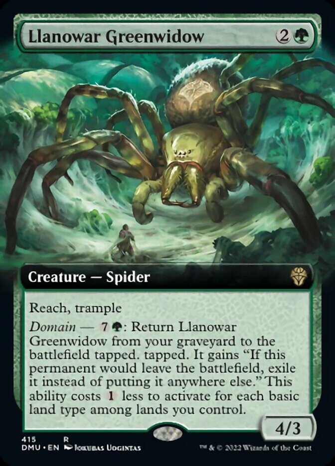 Llanowar Greenwidow (Extended Art) [Dominaria United] | Jomio and Rueliete's Cards and Comics