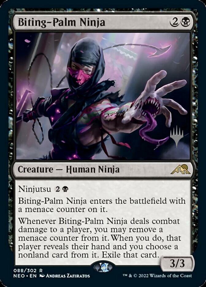 Biting-Palm Ninja (Promo Pack) [Kamigawa: Neon Dynasty Promos] | Jomio and Rueliete's Cards and Comics